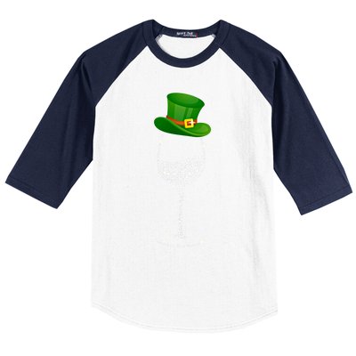 Clover Hat Wine Ing Party St Patricks Day Meaningful Gift Baseball Sleeve Shirt