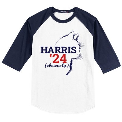 Cat Harris Walz Obviously Kamala Harris Comma La 2024 Baseball Sleeve Shirt