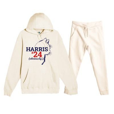 Cat Harris Walz Obviously Kamala Harris Comma La 2024 Premium Hooded Sweatsuit Set