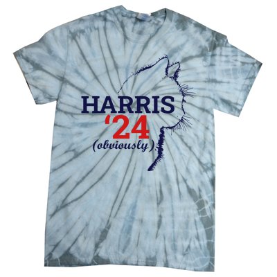 Cat Harris Walz Obviously Kamala Harris Comma La 2024 Tie-Dye T-Shirt