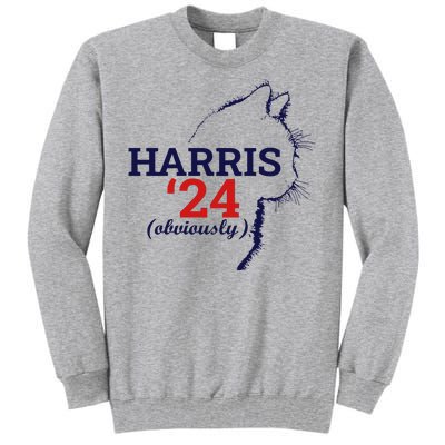 Cat Harris Walz Obviously Kamala Harris Comma La 2024 Tall Sweatshirt