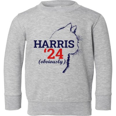 Cat Harris Walz Obviously Kamala Harris Comma La 2024 Toddler Sweatshirt