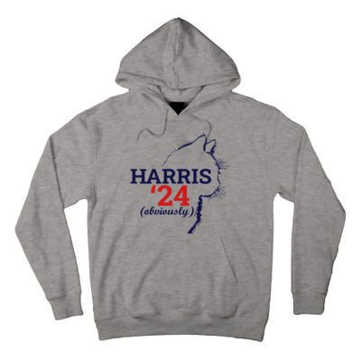 Cat Harris Walz Obviously Kamala Harris Comma La 2024 Tall Hoodie