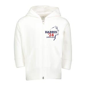 Cat Harris Walz Obviously Kamala Harris Comma La 2024 Toddler Zip Fleece Hoodie