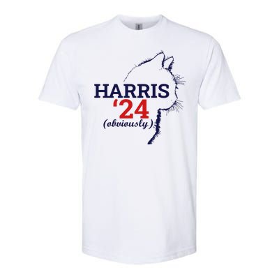 Cat Harris Walz Obviously Kamala Harris Comma La 2024 Softstyle CVC T-Shirt