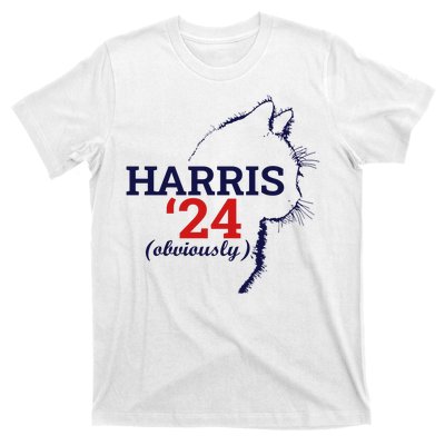 Cat Harris Walz Obviously Kamala Harris Comma La 2024 T-Shirt