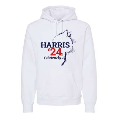 Cat Harris Walz Obviously Kamala Harris Comma La 2024 Premium Hoodie