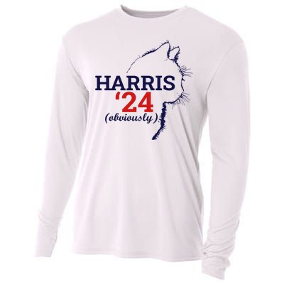 Cat Harris Walz Obviously Kamala Harris Comma La 2024 Cooling Performance Long Sleeve Crew