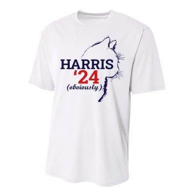 Cat Harris Walz Obviously Kamala Harris Comma La 2024 Performance Sprint T-Shirt