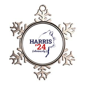 Cat Harris Walz Obviously Kamala Harris Comma La 2024 Metallic Star Ornament