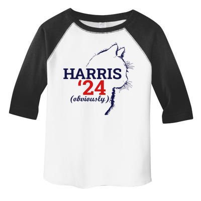 Cat Harris Walz Obviously Kamala Harris Comma La 2024 Toddler Fine Jersey T-Shirt