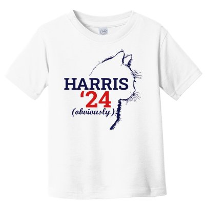 Cat Harris Walz Obviously Kamala Harris Comma La 2024 Toddler T-Shirt