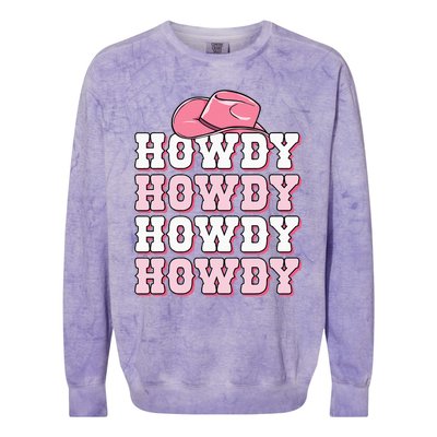 Cute Howdy Western Country Cowgirl Texas Rodeo Colorblast Crewneck Sweatshirt