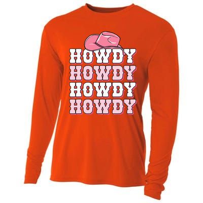 Cute Howdy Western Country Cowgirl Texas Rodeo Cooling Performance Long Sleeve Crew