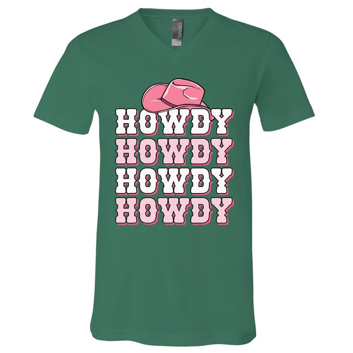 Cute Howdy Western Country Cowgirl Texas Rodeo V-Neck T-Shirt