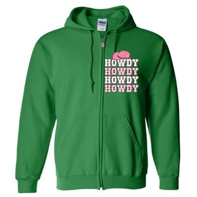 Cute Howdy Western Country Cowgirl Texas Rodeo Full Zip Hoodie