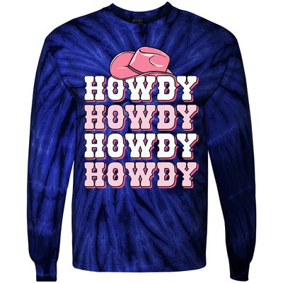 Cute Howdy Western Country Cowgirl Texas Rodeo Tie-Dye Long Sleeve Shirt