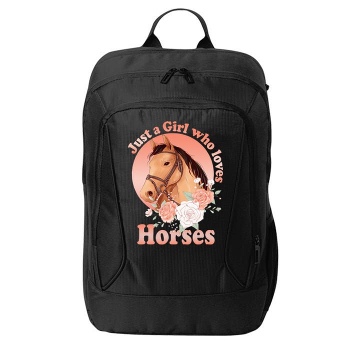 Cute Horse With Saying Just A Who Loves Horses City Backpack