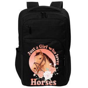 Cute Horse With Saying Just A Who Loves Horses Impact Tech Backpack