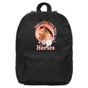 Cute Horse With Saying Just A Who Loves Horses 16 in Basic Backpack