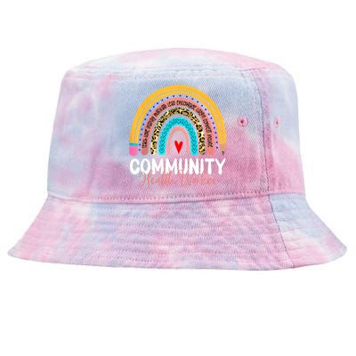 Community Health Worker Leopard Rainbow Healthcare Doctor Gift Tie-Dyed Bucket Hat