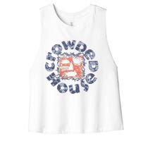 Crowded House – Woodface Women's Racerback Cropped Tank