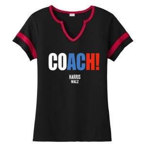 Coach Harris Waltz 2024 Kamala Harris Coach Walz 2024 Ladies Halftime Notch Neck Tee