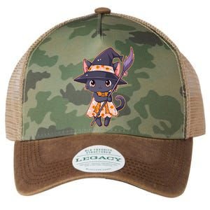 Cute Halloween Witch Cat With Broom Legacy Tie Dye Trucker Hat