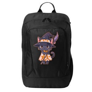 Cute Halloween Witch Cat With Broom City Backpack