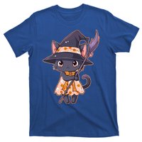 Cute Halloween Witch Cat With Broom T-Shirt