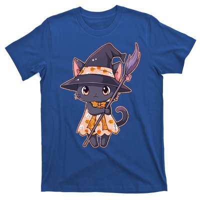 Cute Halloween Witch Cat With Broom T-Shirt