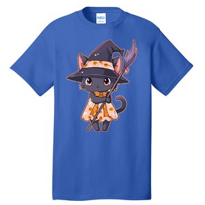 Cute Halloween Witch Cat With Broom Tall T-Shirt