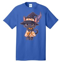 Cute Halloween Witch Cat With Broom Tall T-Shirt