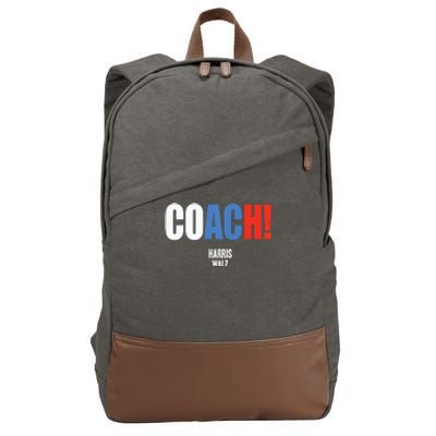 Coach Harris Waltz 2024 Kamala Harris Coach Walz 2024 Coach Cotton Canvas Backpack