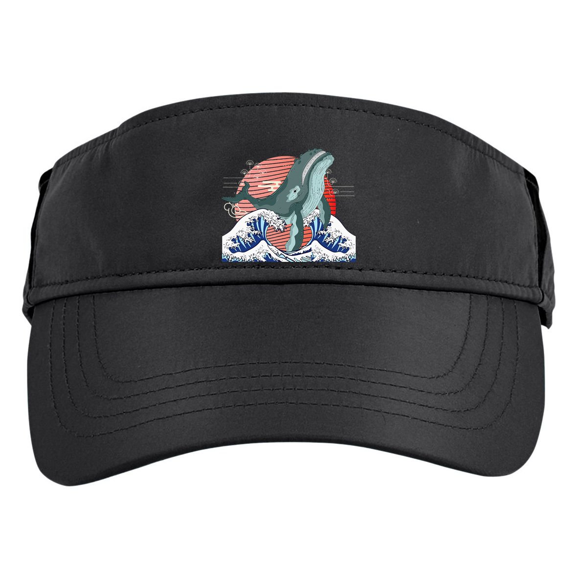 cute Humpback whale waves sea Japanese style Adult Drive Performance Visor