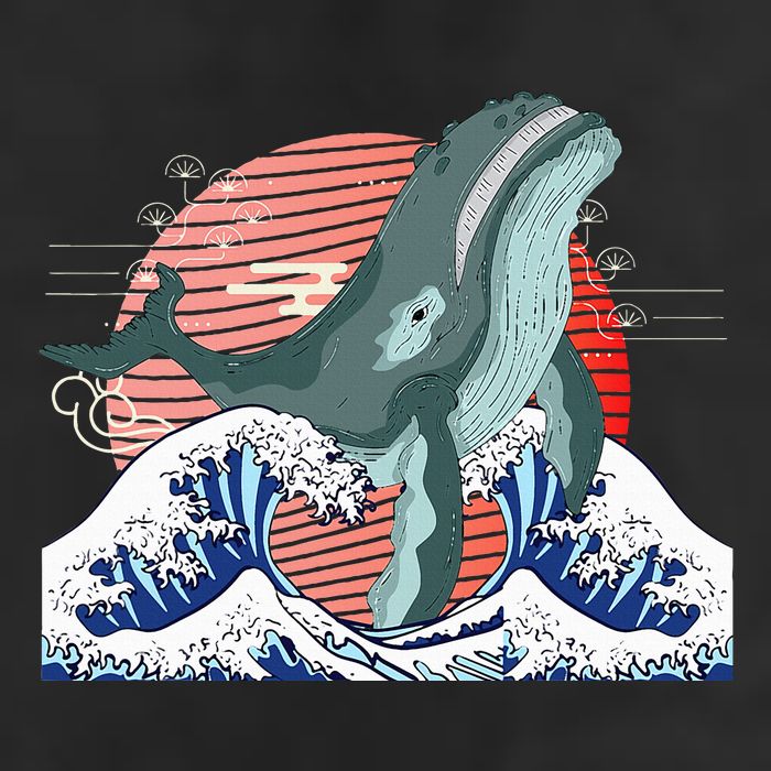 cute Humpback whale waves sea Japanese style Adult Drive Performance Visor