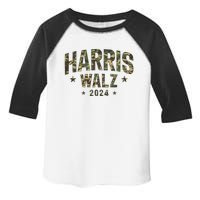 Camo Harris Walz 2024 Election Tim Walz Kamala Camouflage Toddler Fine Jersey T-Shirt