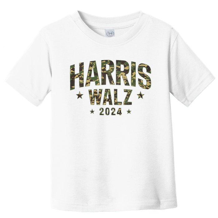 Camo Harris Walz 2024 Election Tim Walz Kamala Camouflage Toddler T-Shirt