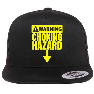 Choking Hazard Warning Caution Raunchy Man Flat Bill Trucker Hat