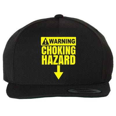 Choking Hazard Warning Caution Raunchy Man Wool Snapback Cap