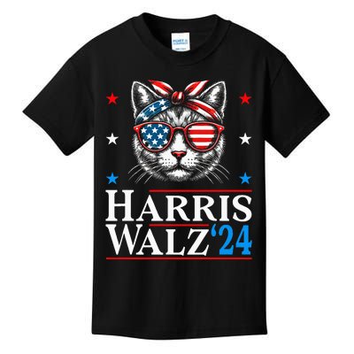 Cat Harris Waltz Tim Walz 2024 Funny Cat Ladies For Kalama Kids T-Shirt