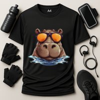 Cool Hippo With Sunglasses For Funny Animals Costume Cooling Performance Crew T-Shirt