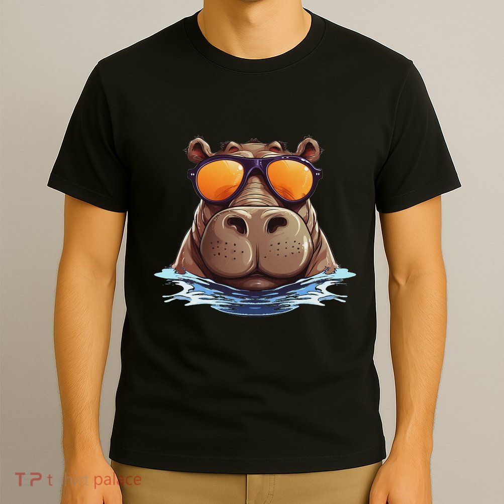 Cool Hippo With Sunglasses For Funny Animals Costume T-Shirt