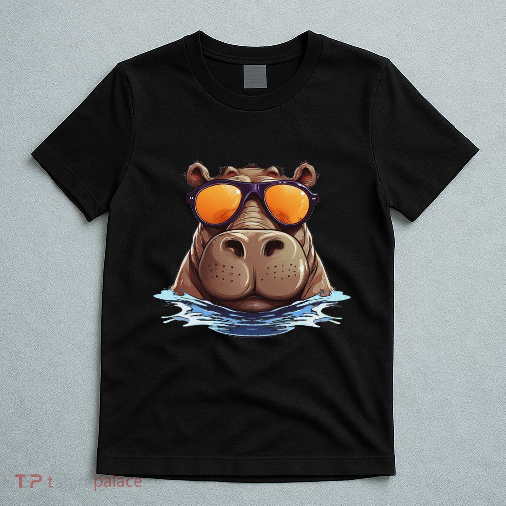 Cool Hippo With Sunglasses For Funny Animals Costume T-Shirt