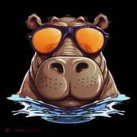Cool Hippo With Sunglasses For Funny Animals Costume Sustainable Bucket Hat