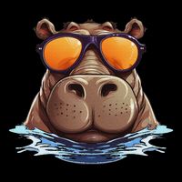 Cool Hippo With Sunglasses For Funny Animals Costume 16 in Basic Backpack