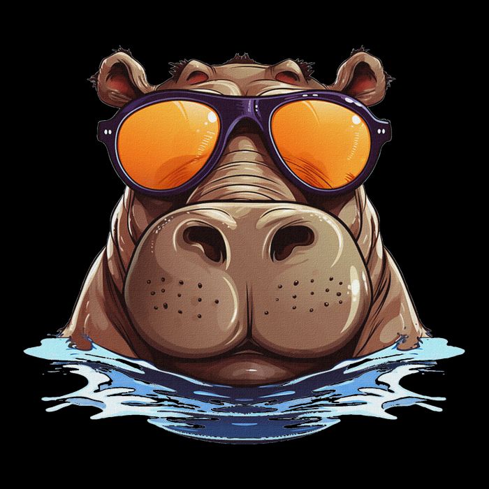 Cool Hippo With Sunglasses For Funny Animals Costume 16 in Basic Backpack