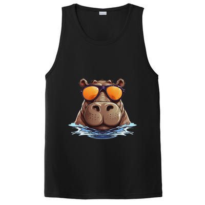 Cool Hippo With Sunglasses For Funny Animals Costume PosiCharge Competitor Tank