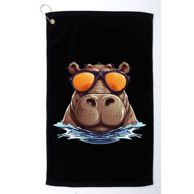 Cool Hippo With Sunglasses For Funny Animals Costume Golf Towel