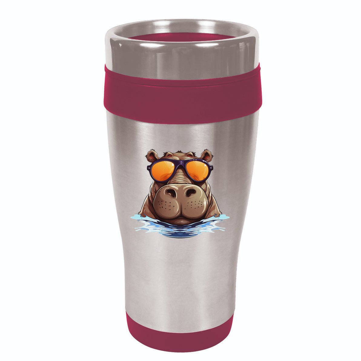 Cool Hippo With Sunglasses For Funny Animals Costume 16oz Travel Tumbler